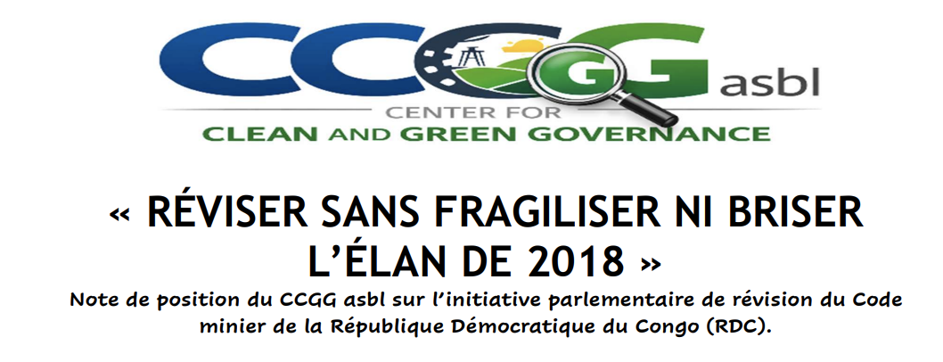 ACADHOSHA réitère son soutien indéfectible à la note de position du CCGG sur la révision du Code minier de la RDC